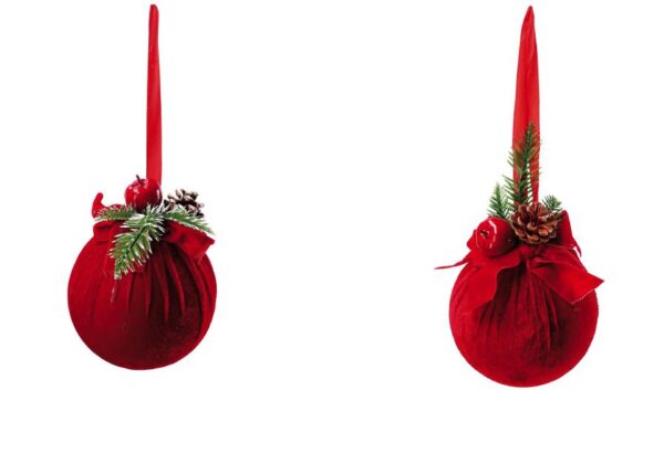 PALLINA DI NATALE PLAST+TESS ROSSA DIAM15 ART.123268