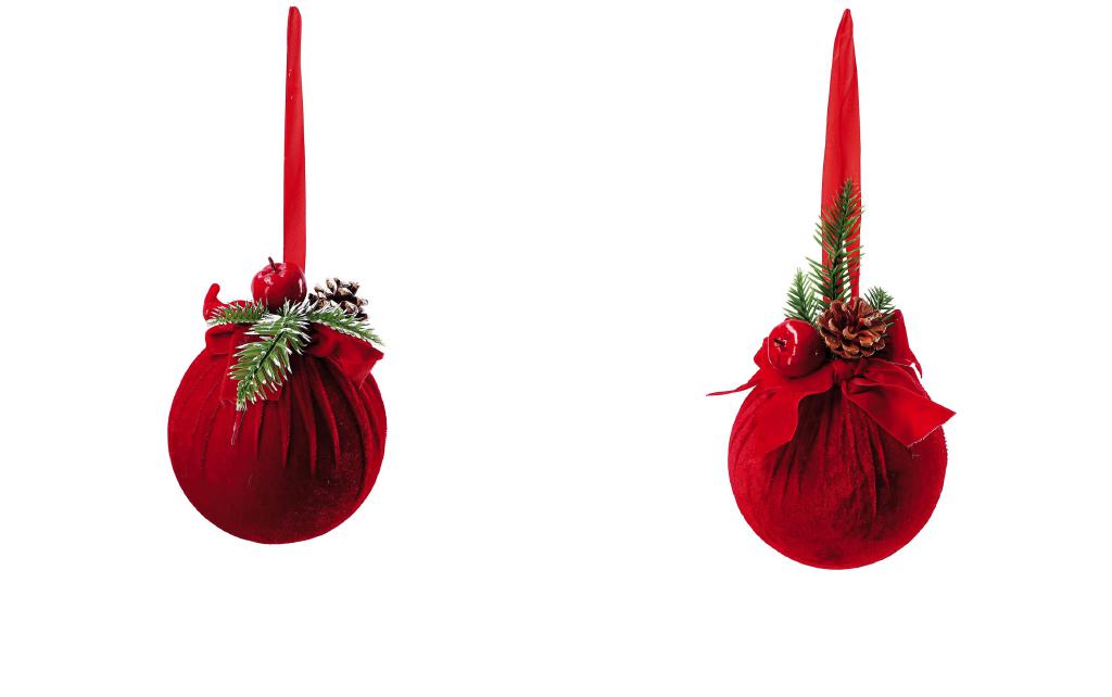 PALLINA DI NATALE PLAST+TESS ROSSA DIAM15 ART.123268 PALLINA DI NATALE PLAST+TESS ROSSA DIAM15 ART.123268