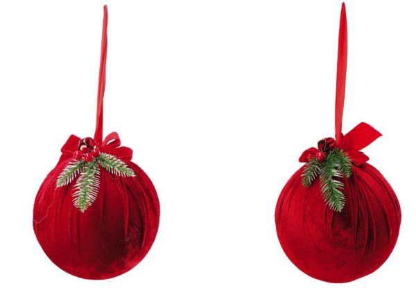 PALLINA DI NATALE PLAST+TESS ROSSA DIAM26 ART.123269