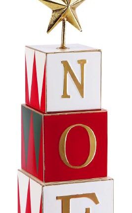 DECORAZIONE NATALIZIA ALBERO FERRO CUBI SCRITTA NOEL CM29X29XH87 ART.127067