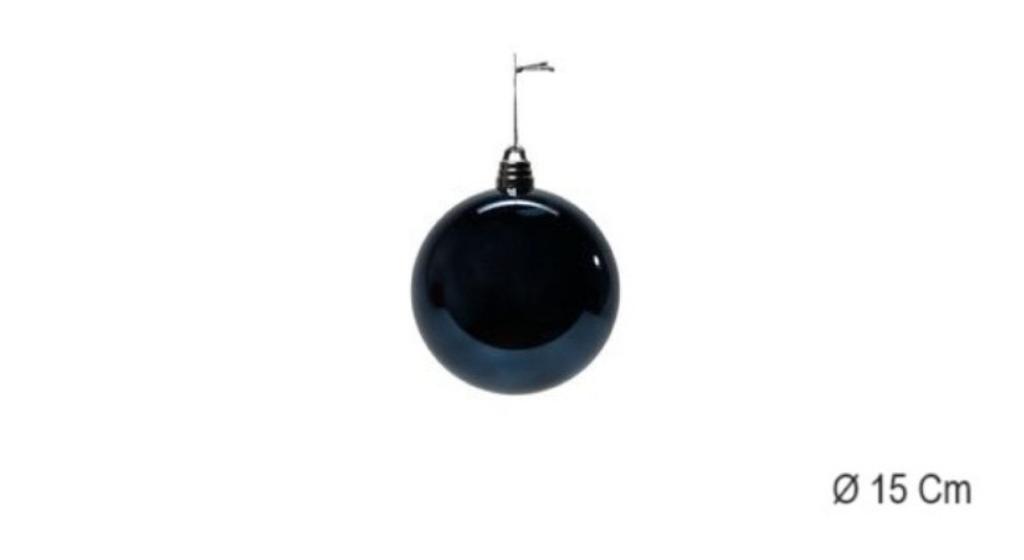 PALLE DI NATALE PLASTICA BLU NOTTE LUCIDA 15CM PALLE DI NATALE PLASTICA BLU NOTTE LUCIDA 15CM