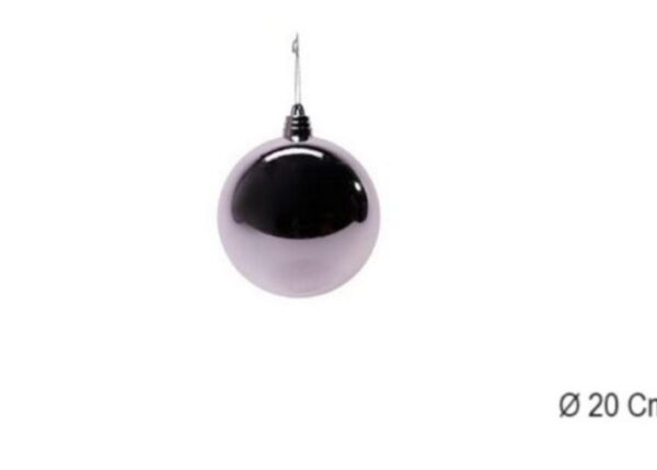 PALLA DI NATALE PLASTICA ARGENTO LUCIDA 20CM