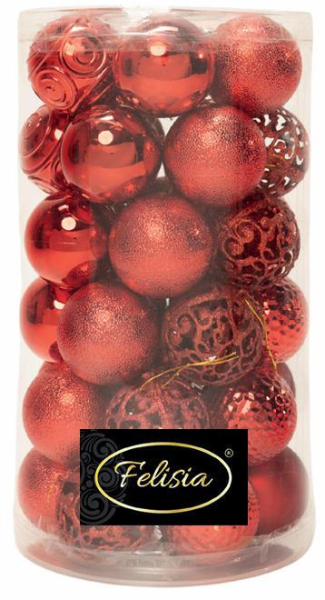 PALLE DI NATALE PLASTICA ROSSE ASS.TE CON DIVERSI DECORI 6CM - 36PZ PALLE DI NATALE PLASTICA ROSSE ASS.TE CON DIVERSI DECORI 6CM - 36PZ