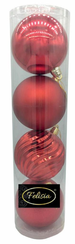 PALLE DI NATALE PLASTICA ROSSE ASS.TE LUCIDE + OPACHE + INCRESPATE 15CM - 4PZ PALLE DI NATALE PLASTICA ROSSE ASS.TE LUCIDE + OPACHE + INCRESPATE 15CM - 4PZ