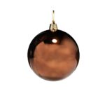 PALLA DI NATALE PLASTICA BROWN COFFEE LUCIDA 15CM
