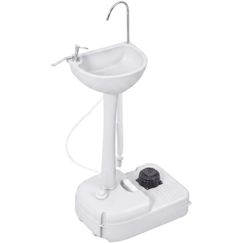 LAVANDINO PORTATILE DA CAMPEGGIO CON 2 RUOTE, SERBATOIO ACQUA 17L E SERBATOIO SAPONE 2.5L, 51X33.5X103CM LAVANDINO PORTATILE DA CAMPEGGIO CON 2 RUOTE, SERBATOIO ACQUA 17L E SERBATOIO SAPONE 2.5L, 51X33.5X103CM